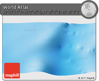 Shaded Relief 3D Map of the Area around 42° 18' 13" S, 41° 43' 30" E