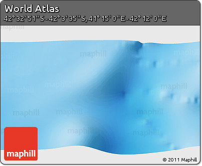 Shaded Relief 3D Map of the Area around 42° 18' 13" S, 41° 43' 30" E