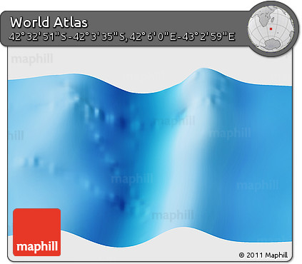 Shaded Relief 3D Map of the Area around 42° 18' 13" S, 42° 34' 30" E