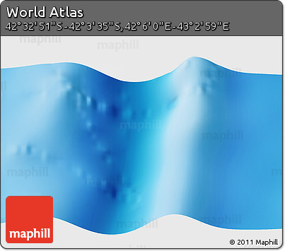 Shaded Relief 3D Map of the Area around 42° 18' 13" S, 42° 34' 30" E