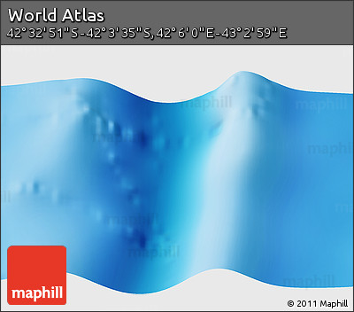 Shaded Relief 3D Map of the Area around 42° 18' 13" S, 42° 34' 30" E
