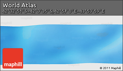 Physical Panoramic Map of the Area around 42° 18' 13" S, 43° 25' 29" E