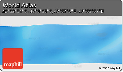 Physical Panoramic Map of the Area around 42° 18' 13" S, 43° 25' 29" E