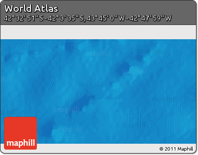 Physical 3D Map of the Area around 42° 18' 13" S, 43° 16' 29" W