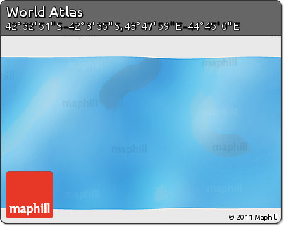 Physical 3D Map of the Area around 42° 18' 13" S, 44° 16' 29" E