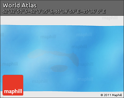 Physical 3D Map of the Area around 42° 18' 13" S, 45° 7' 30" E