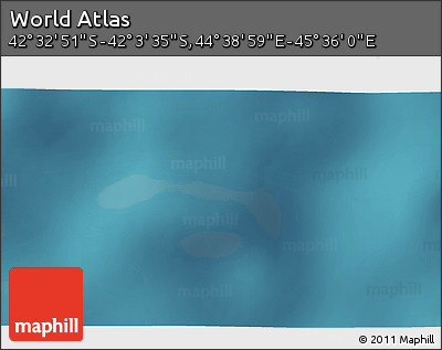 Satellite 3D Map of the Area around 42° 18' 13" S, 45° 7' 30" E