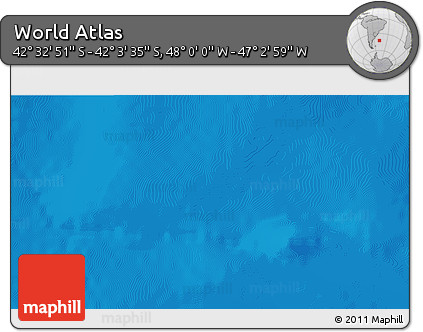 Physical 3D Map of the Area around 42° 18' 13" S, 47° 31' 29" W