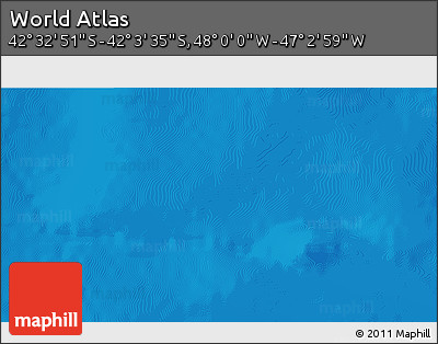 Physical 3D Map of the Area around 42° 18' 13" S, 47° 31' 29" W