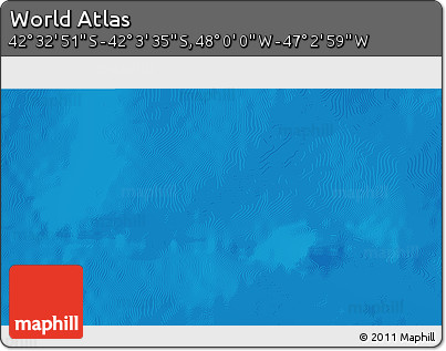 Physical 3D Map of the Area around 42° 18' 13" S, 47° 31' 29" W
