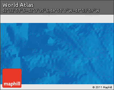 Physical 3D Map of the Area around 42° 18' 13" S, 48° 22' 30" W