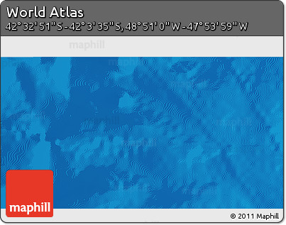 Physical 3D Map of the Area around 42° 18' 13" S, 48° 22' 30" W