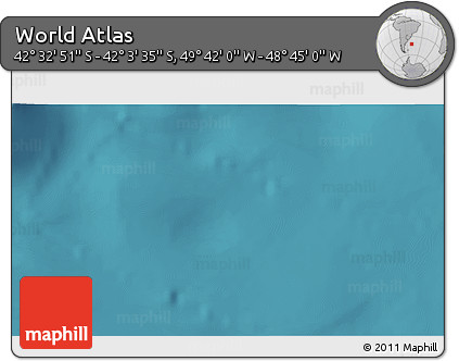 Satellite 3D Map of the Area around 42° 18' 13" S, 49° 13' 30" W