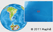 Physical Location Map of the area around 42° 18' 13" S, 49° 13' 30" W
