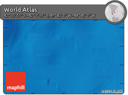 Physical Map of the Area around 42° 18' 13" S, 49° 13' 30" W