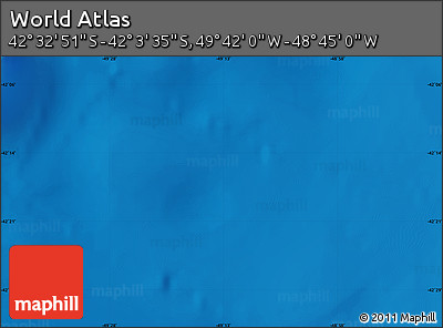 Physical Map of the Area around 42° 18' 13" S, 49° 13' 30" W