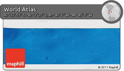 Physical Panoramic Map of the Area around 42° 18' 13" S, 49° 13' 30" W