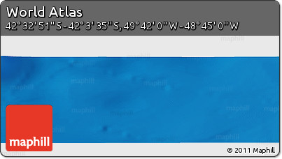 Physical Panoramic Map of the Area around 42° 18' 13" S, 49° 13' 30" W