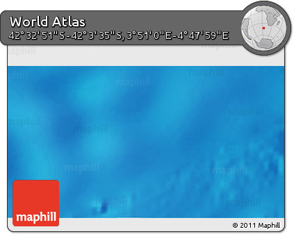 Physical 3D Map of the Area around 42° 18' 13" S, 4° 19' 30" E