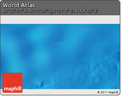 Physical 3D Map of the Area around 42° 18' 13" S, 4° 19' 30" E