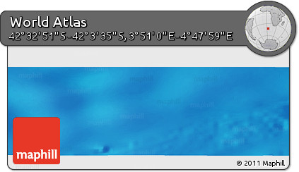 Physical Panoramic Map of the Area around 42° 18' 13" S, 4° 19' 30" E