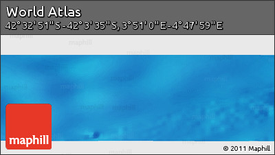 Physical Panoramic Map of the Area around 42° 18' 13" S, 4° 19' 30" E