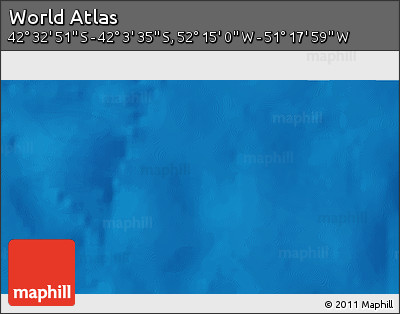 Physical 3D Map of the Area around 42° 18' 13" S, 51° 46' 29" W
