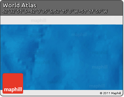 Physical 3D Map of the Area around 42° 18' 13" S, 51° 46' 29" W