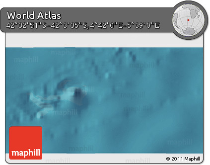 Satellite 3D Map of the Area around 42° 18' 13" S, 5° 10' 30" E
