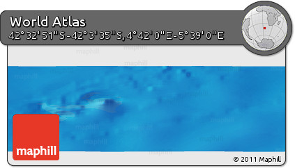 Physical Panoramic Map of the Area around 42° 18' 13" S, 5° 10' 30" E