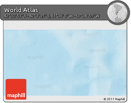 Physical 3D Map of the Area around 42° 18' 13" S, 61° 7' 30" W
