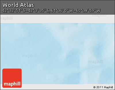 Physical 3D Map of the Area around 42° 18' 13" S, 61° 7' 30" W