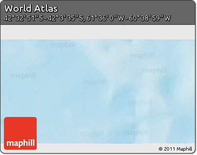 Physical 3D Map of the Area around 42° 18' 13" S, 61° 7' 30" W