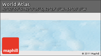 Physical Panoramic Map of the Area around 42° 18' 13" S, 61° 58' 30" W