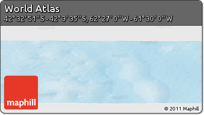 Physical Panoramic Map of the Area around 42° 18' 13" S, 61° 58' 30" W