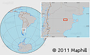 Gray Location Map of the area around 42° 18' 13" S, 67° 4' 29" W