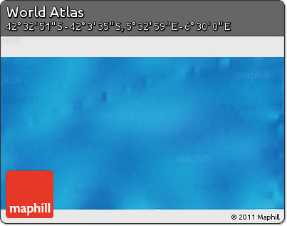 Physical 3D Map of the Area around 42° 18' 13" S, 6° 1' 30" E