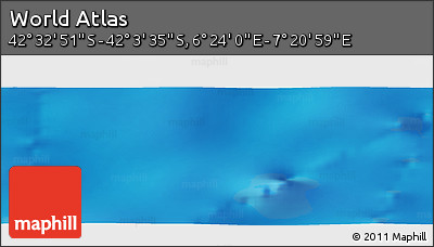 Physical Panoramic Map of the Area around 42° 18' 13" S, 6° 52' 30" E
