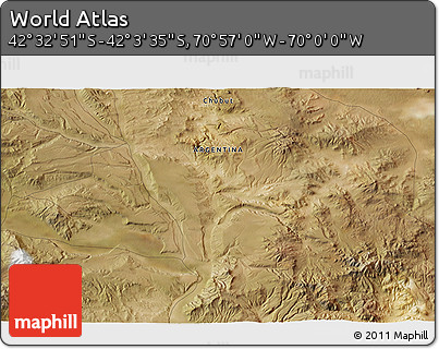 Satellite 3D Map of the Area around 42° 18' 13" S, 70° 28' 29" W