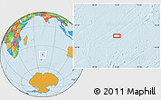 Political Location Map of the area around 42° 18' 13" S, 72° 19' 29" E
