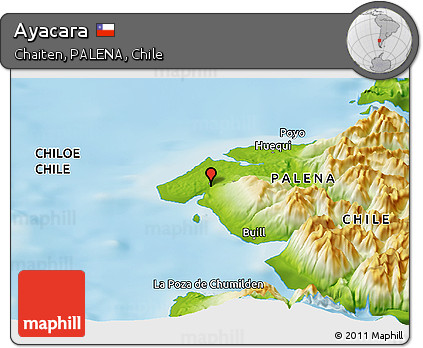Physical Panoramic Map of Ayacara