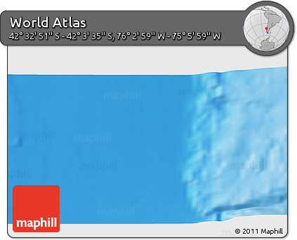 Physical 3D Map of the Area around 42° 18' 13" S, 75° 34' 29" W