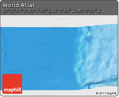 Physical 3D Map of the Area around 42° 18' 13" S, 75° 34' 29" W