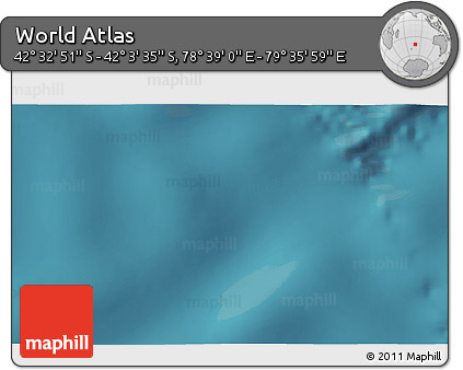 Satellite 3D Map of the Area around 42° 18' 13" S, 79° 7' 30" E