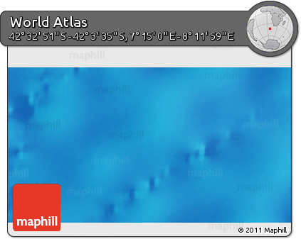 Physical 3D Map of the Area around 42° 18' 13" S, 7° 43' 29" E