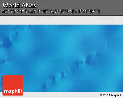 Physical 3D Map of the Area around 42° 18' 13" S, 7° 43' 29" E