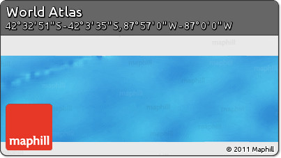 Physical Panoramic Map of the Area around 42° 18' 13" S, 87° 28' 29" W