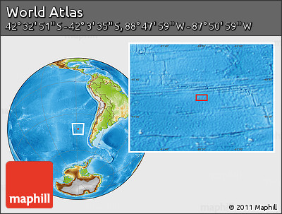Physical Location Map of the Area around 42° 18' 13" S, 88° 19' 29" W