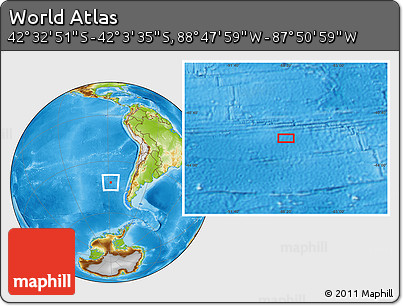 Physical Location Map of the Area around 42° 18' 13" S, 88° 19' 29" W