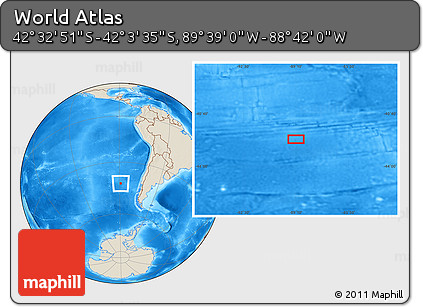Shaded Relief Location Map of the Area around 42° 18' 13" S, 89° 10' 30" W